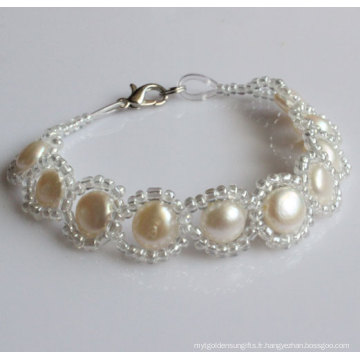 Bracelet perle d&#39;eau douce 100% naturelle (EB1530-1)